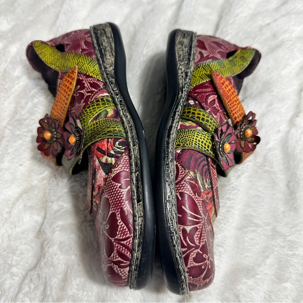 L’Artiste Size 38 Floral Mary Jane Shoes | Boho Comfort Flats | European Market - Picture 8 of 14
